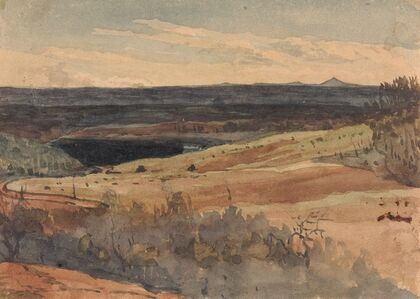 Rolling Fields, Mountains in Distance