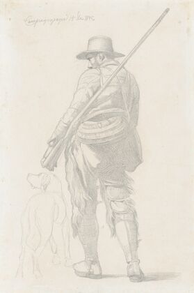 Roman Hunter with his Dog, seen from the Back