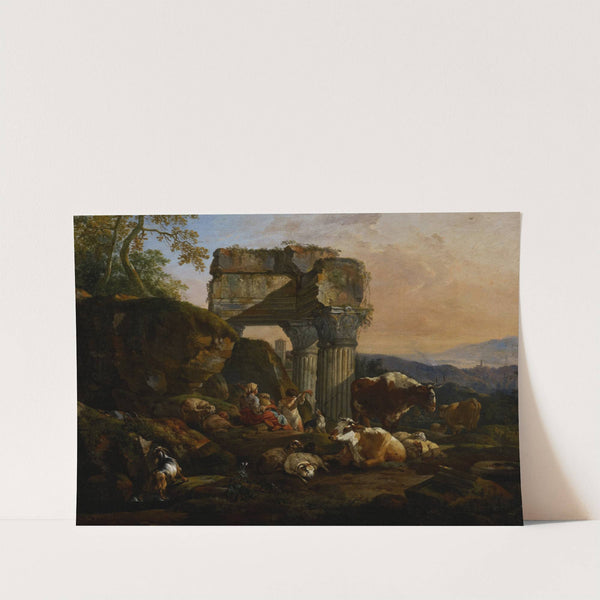 Roman Landscape with Cattle and Shepherds (1676) by Johann Heinrich Roos