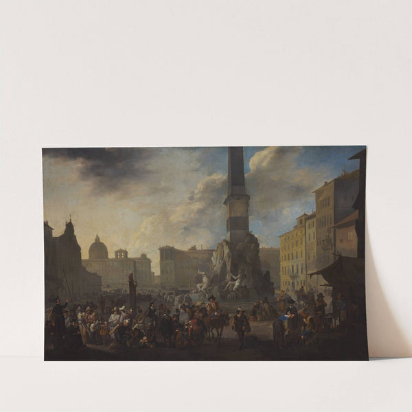 Roman Market Scene in the Piazza Navona by Johannes Lingelbach