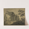 Roman Ruins with Two Peasants Conversing in the Foreground by Charles Louis Clérisseau
