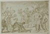 Roman Soldiers Stoning a Serpent