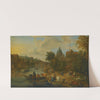 Rome, A Capriccio View Of The Tiber With The Castel Sant&#039;angelo, Peasants With Their Cattle On The River Banks by Matthijs Schoevaerdts