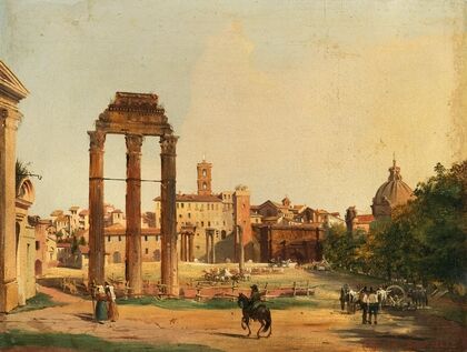Rome, a View of the Roman Forum with the Temple of Castor and Pollux