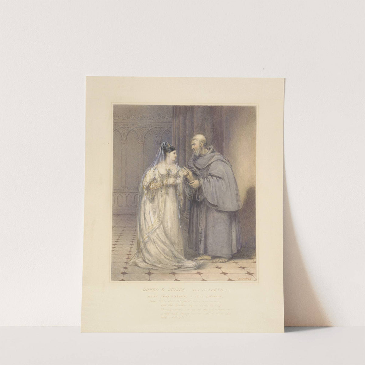 Romeo and Juliet, act IV, scene I, Juliet [Miss F. Kemble] & Friar Laurence by John Hayter