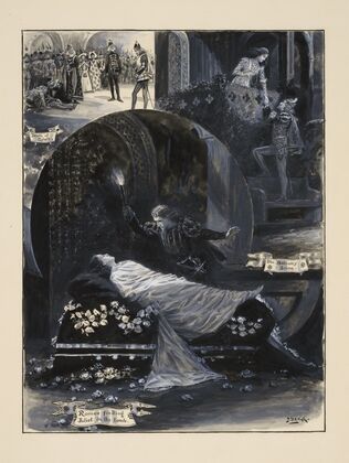 Romeo and Juliet, three scenes; Death of Tybalt ; The balcony scene ; Romeo finding Juliet in the tomb — size preview