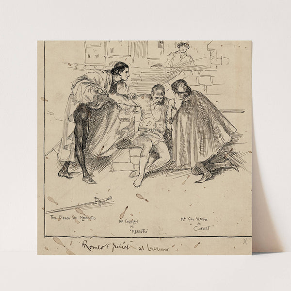 Romeo & Juliet at Lyceum The death of Mercutio, Mr. Coghlan as Mercutio, Mr. Geo. Warde as Capulet by Frederick Pegram