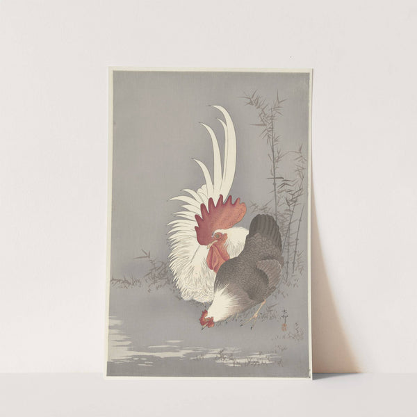 Rooster and chicken (1900 - 1930) by Ohara Koson