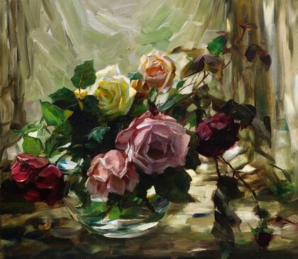 Rosen auf Schleier