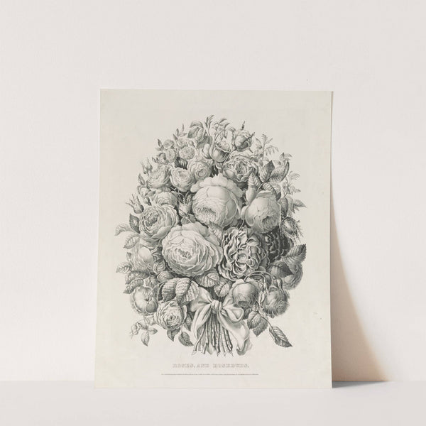 Roses, and rosebuds (1862) by Currier & Ives.