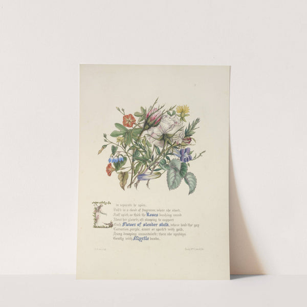 Roses flowers of slender stalk, myrtle by Jane Elizabeth Giraud