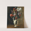 Roses, foxgloves, peonies, carnations and lilies, in a majolica vase by Giovanni Martinelli