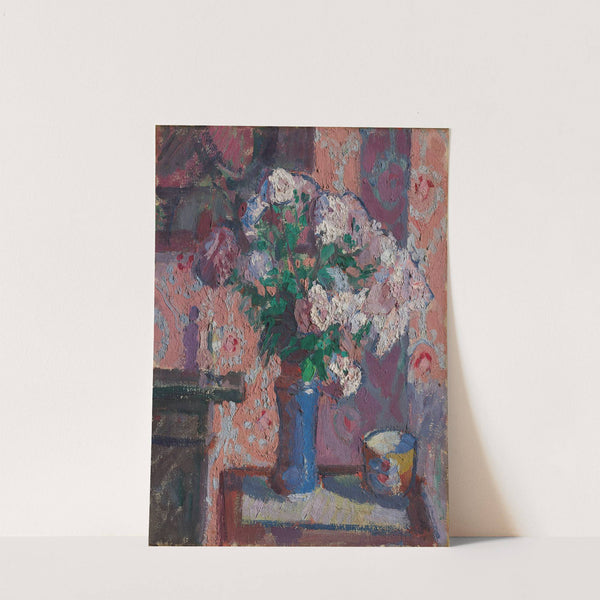 Roses in a Blue Vase (circa 1914-15) by Harold Gilman