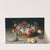 Roses, tulips, irises and other flowers in a wicker basket, with fruit and insects on a ledge by Balthasar van der Ast
