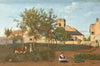Rosny (Seine-et-Oise), l’Ã©glise du village, vue prise du verger de Mme Osmond