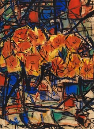 Rote Blumen in Vase — size preview
