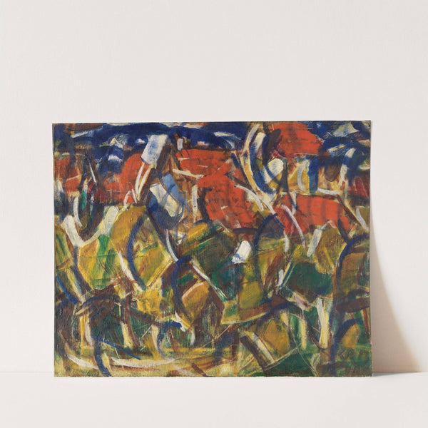 Rote Dächer unter Bäumen (1913) by Christian Rohlfs