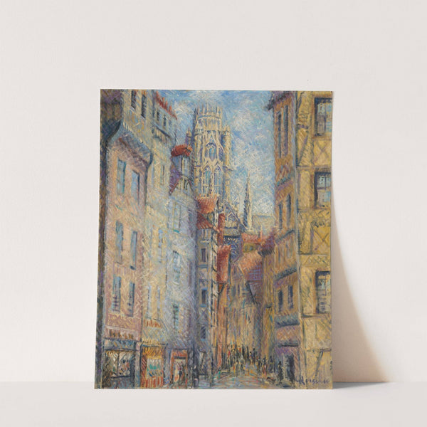 Rouen, Rue avec l&#039;Église by Gustave Loiseau