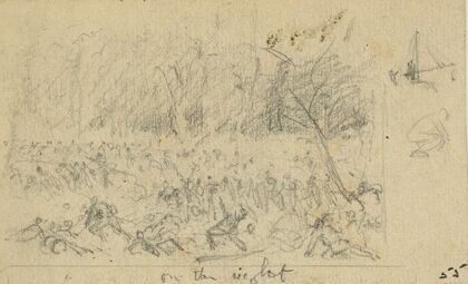 Rough sketch of a battle scene