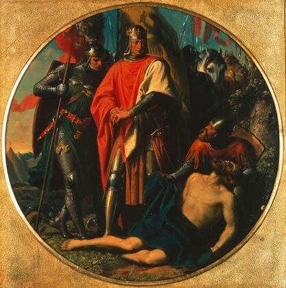 Rudolf I. von Habsburg an der Leiche Ottokars bei Dürnkrut 1278 (1868)