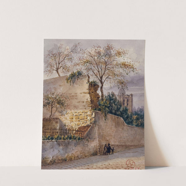 Rue Clovis, mur de Philippe-Auguste. (1844) by Auguste-Sébastien Bénard