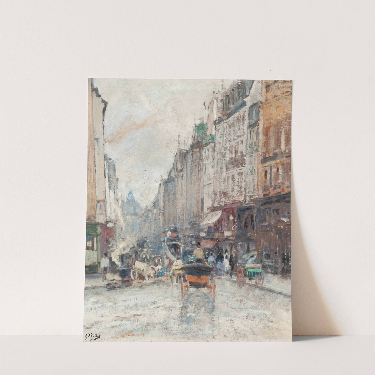Rue de Seine, towards the Grand Palais, Paris by Eugène Louis Gillot