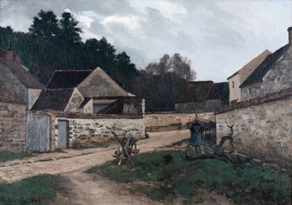 Rue de village à Marlotte (Village Street in Marlotte) — size preview