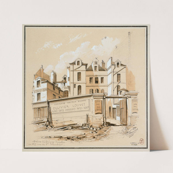 Rue du Vieux-Colombier (maisons démolies en 1877) (1877) by Jules-Adolphe Chauvet