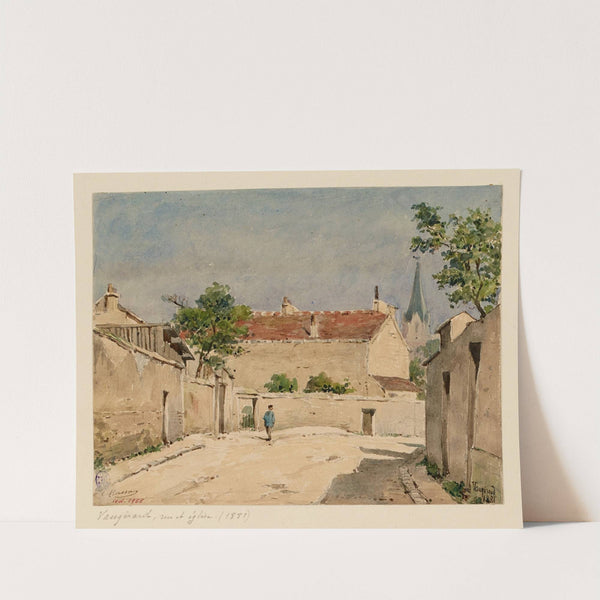 Rue et église à Vaugirard en 1881 by Louis-Martial-Théodat Masson