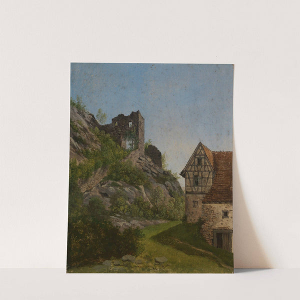Ruine mit Haus by Georg Wilhelm Issel