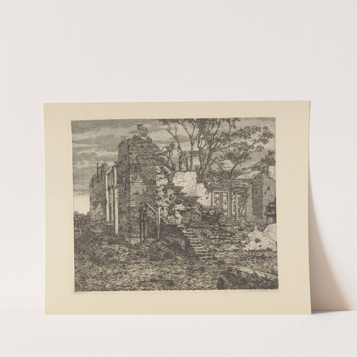 Ruïne van een huis (1911 - 1942) by Arend Hendriks