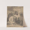 Ruined stone house with seated figure by John Rubens Smith