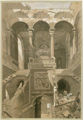 Ruines de l’hÃ´tel de Ville, escalier des appartements du prÃ©fet.
