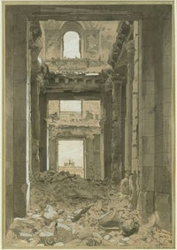Ruines des Tuileries, entrée du palais du côté du jardin