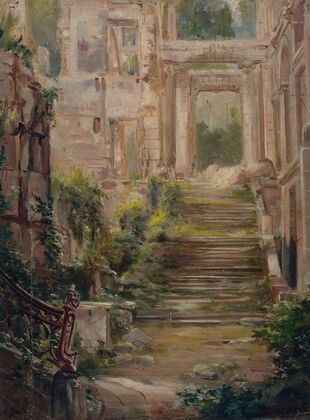 Ruines du chÃ¢teau de Saint-Cloud; l’escalier d’honneur.