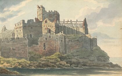 Ruins of a Castle on a Rocky Coastline