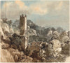 Ruins of a Fortified Tower among Wooded Hills