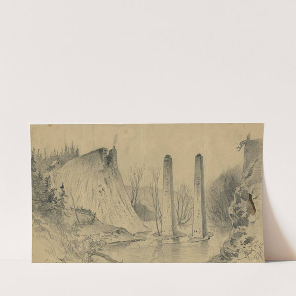 Ruins of the Acquia Creek and Fredericksburg R.R. bridge, over Potomac Creek (1862) by Edwin Forbes