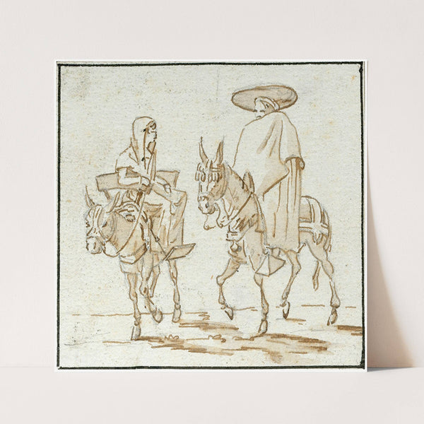 Ruiters op ezels by Otto Howen