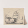 Rural bridge with cross and tower by Richard Sanger Smith