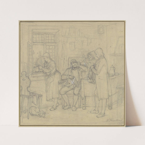 Rural courtship by Johann Heinrich Hasselhorst