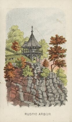 Rustic arbor.