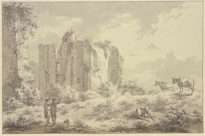 Ruwine van het huys t’Brederode van achteren op te rechten Syde