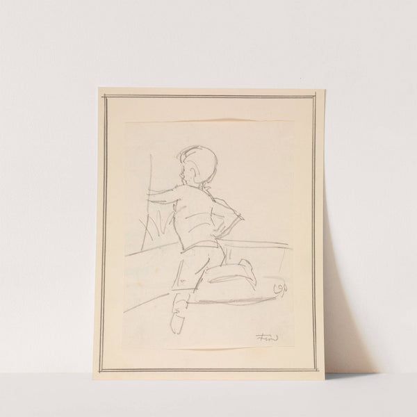 Rygvendt dreng i en sofa by Ludvig Find