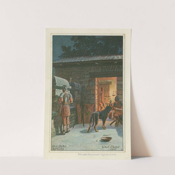 Saalburg; Auf Wache [on guard] by Carl Nebel