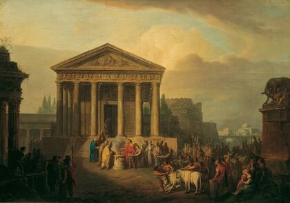 Sacrifice In Front Of A Roman Temple