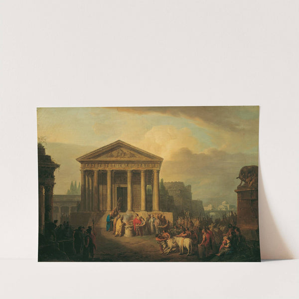 Sacrifice In Front Of A Roman Temple by Vinzenz Fischer