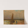 Sail boat at the sea coast by Władysław Wankie