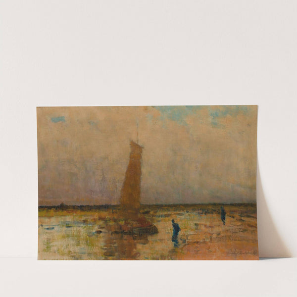 Sail boat at the sea coast by Władysław Wankie