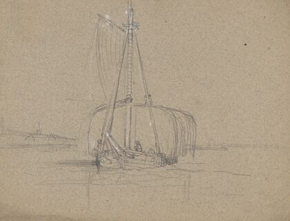 Sailboat loaded with hay (1850-1860)